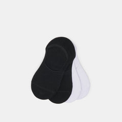4 PACK NO SHOW SOCKS BLACK WHITE