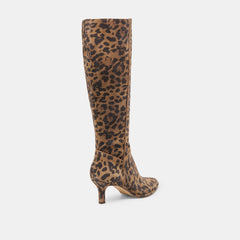 ALDY BOOTS BROWN LEOPARD PRINTED SUEDE