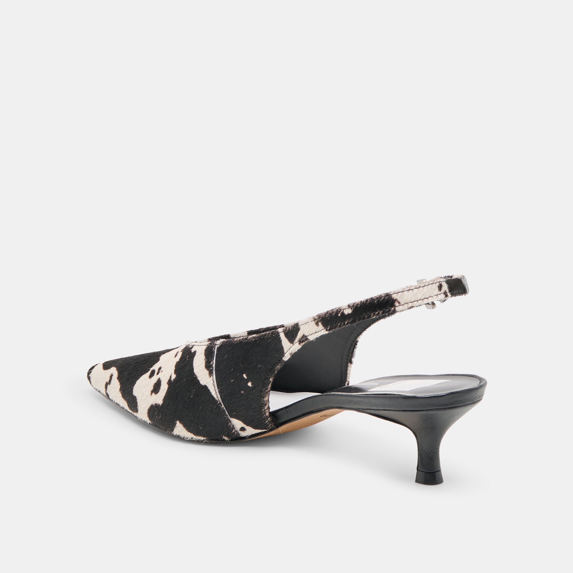 ALENNA HEELS BLACK WHITE TAURUS CALF HAIR