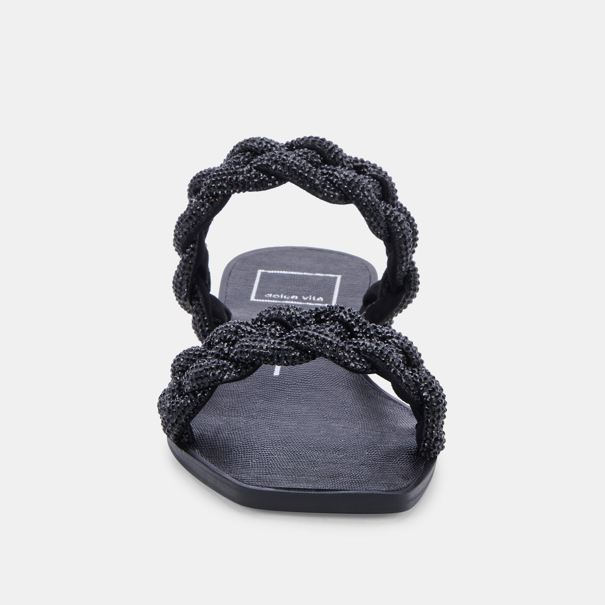 INDY RHINESTONE SANDALS BLACK RHINESTONE - re:vita